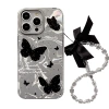 Water Ripple Black Butterfly 14ProMax iPhone 16 phone case for iPhone15, 12 chain 13 cool style Item Picture